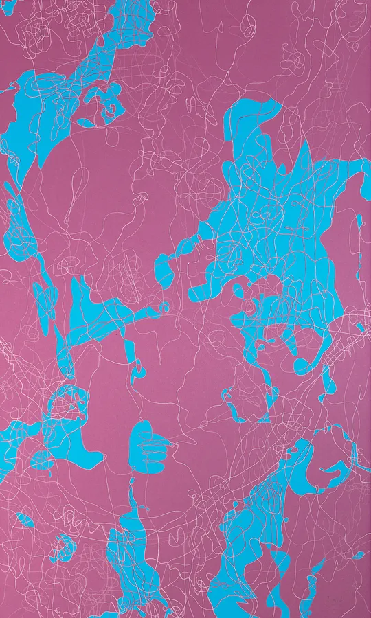 Image of Pink Abstraction by Olha Hnativ, size: 100x60cm, made of Paper, papercutting, Витинанка medium, from Lviv, priced at $700