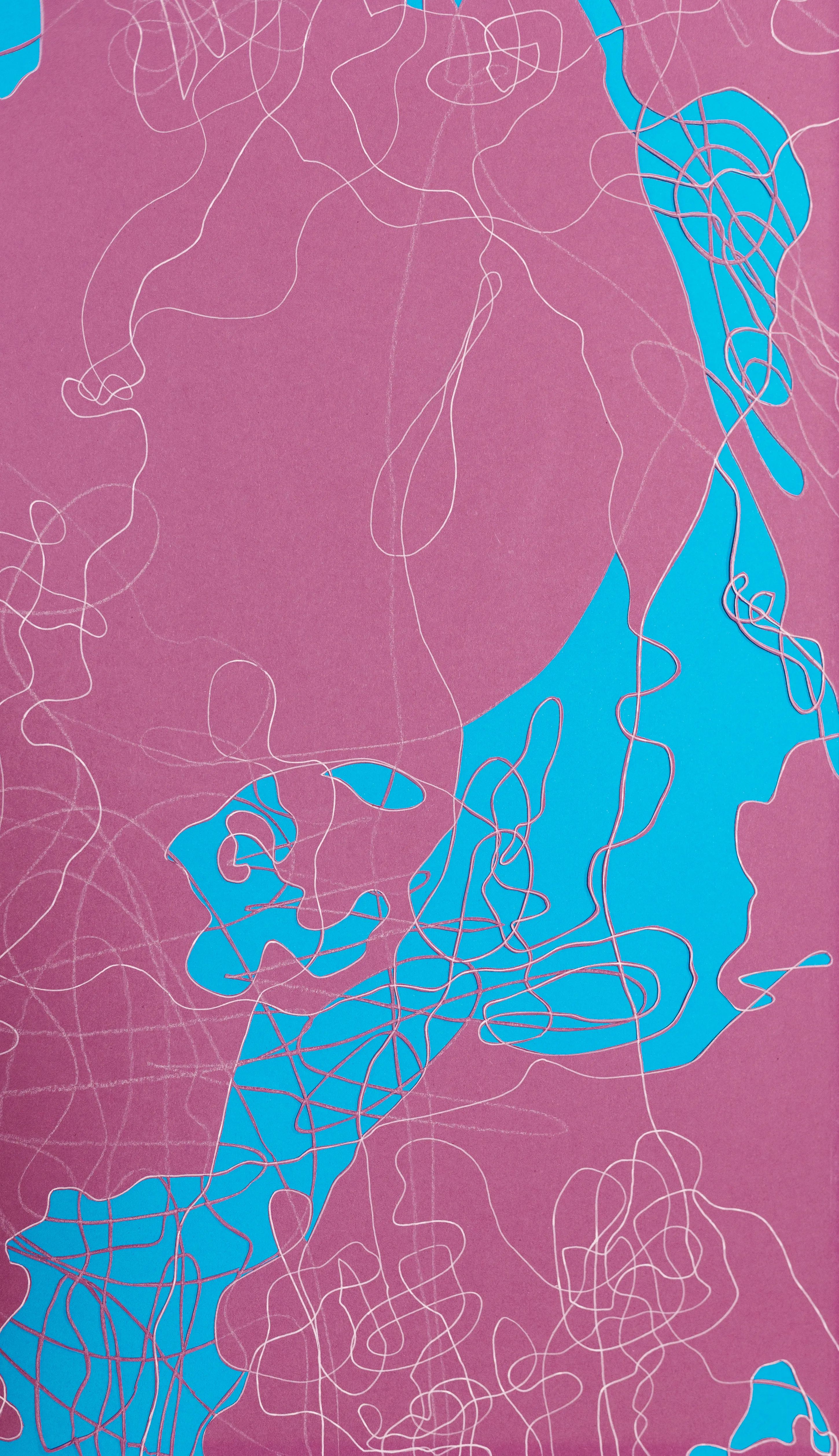 Image of Pink Abstraction by Olha Hnativ, size: 100x60cm, made of Paper, papercutting, Papercut medium, from Lviv, priced at $700 Photo 2 of 3.