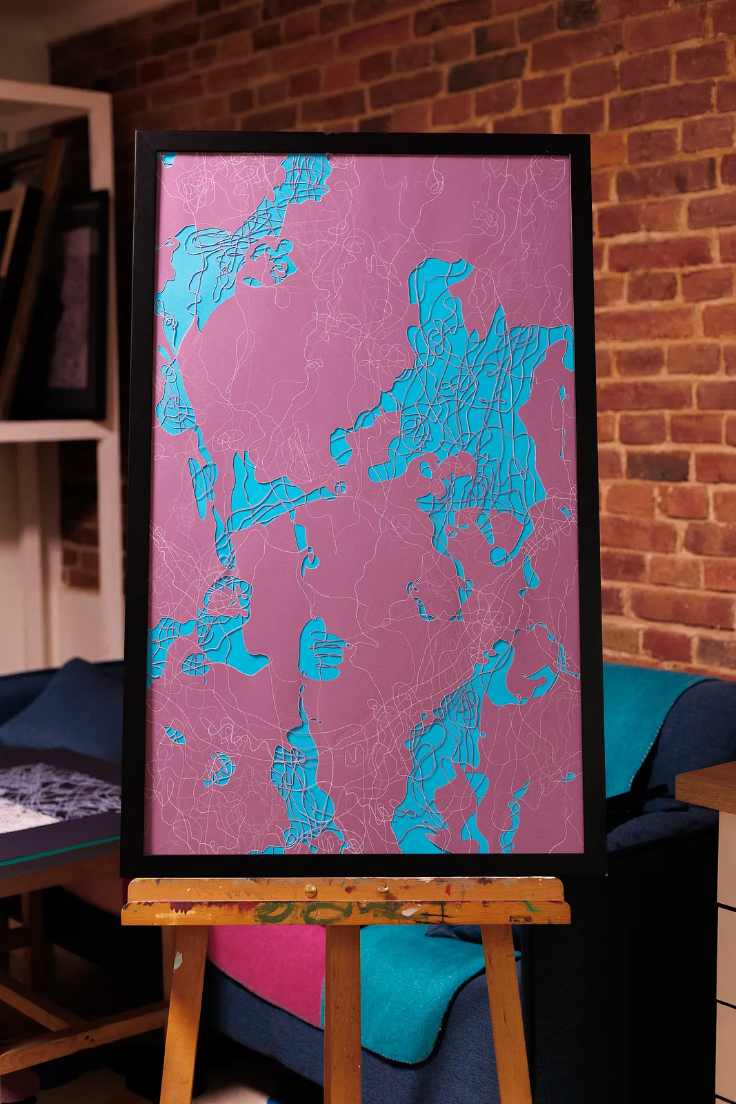 Image of Pink Abstraction by Olha Hnativ, size: 100x60, made of Paper, papercutting, Papercut medium, from Lviv, priced at $700 Photo 3 of 3.