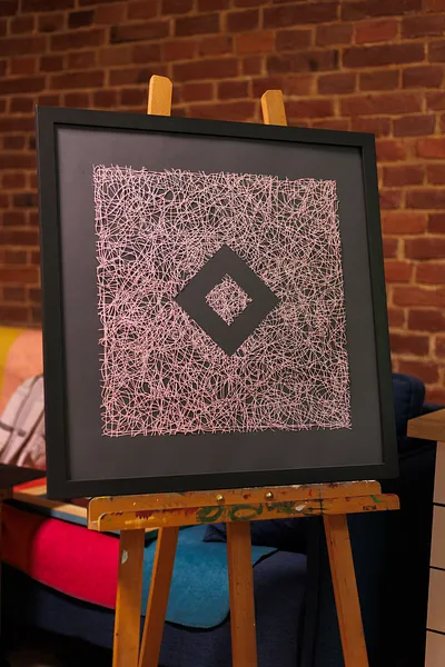 Image of Tangled Pink by Olha Hnativ, size: 60х60, made of Paper, papercutting, Papercut medium, from Lviv, priced at $950 Photo 3 of 3.