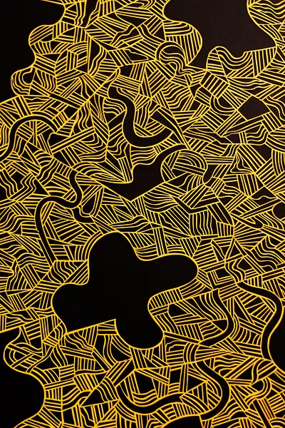 Image of Signs and Questions (Yellow) by Olha Hnativ, size: 100x30cm, made of Paper, papercutting, Papercut medium, from Lviv, priced at $700 Photo 2 of 5.