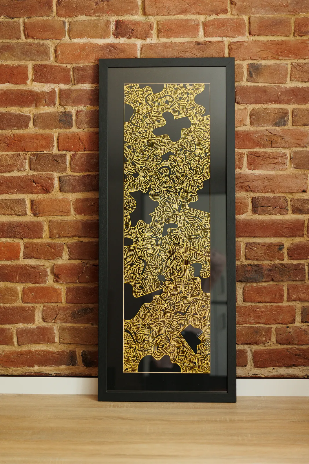 Image of Signs and Questions (Yellow) by Olha Hnativ, size: 100x30cm, made of Paper, papercutting, Papercut medium, from Lviv, priced at $700 Photo 4 of 5.