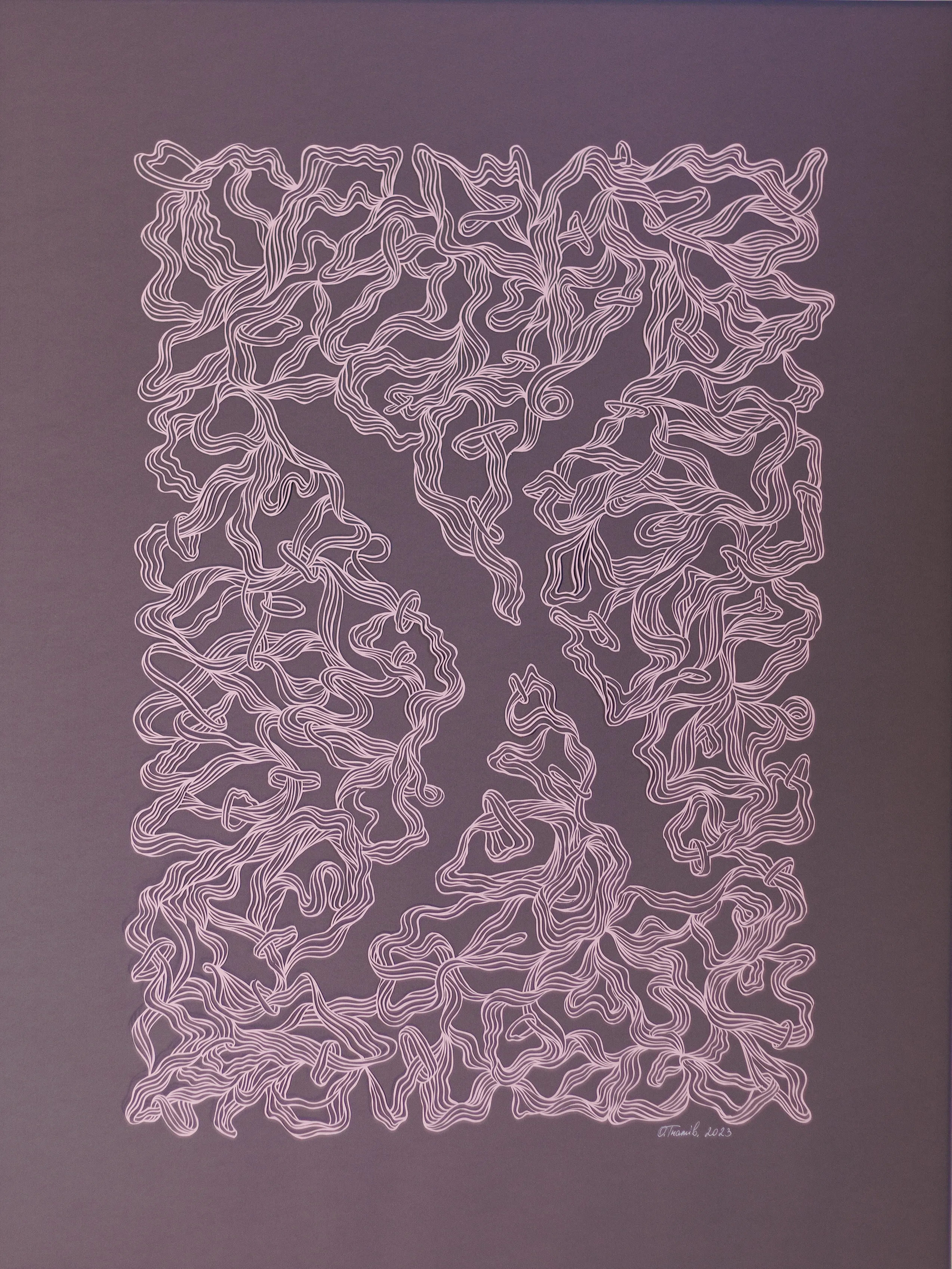 Image of Pink by Olha Hnativ, size: 80х60, made of Paper, papercutting, Papercut medium, from Lviv, priced at $700 Photo 1 of 4.