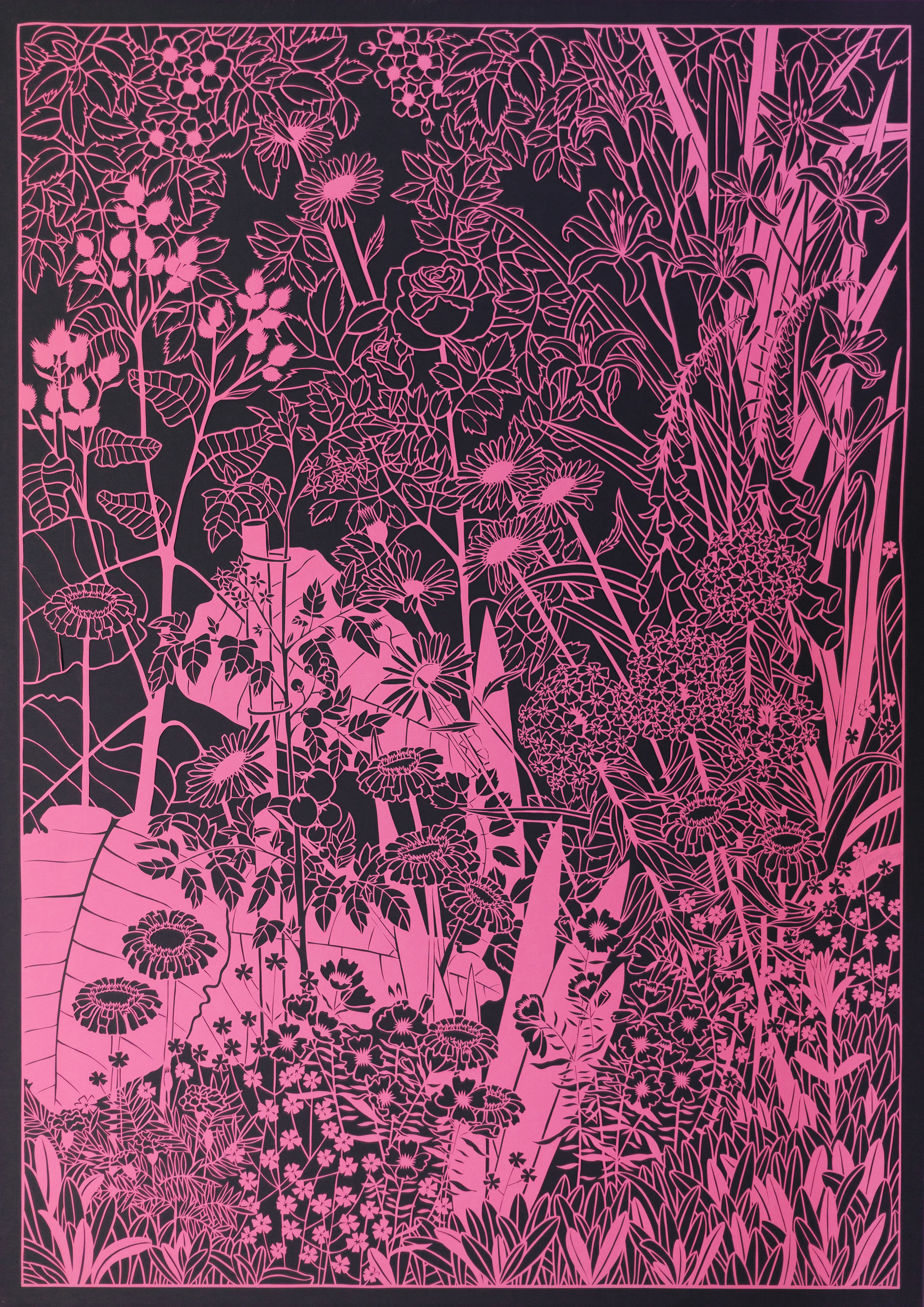 Image of Flowerbed by Olha Hnativ, size: 100х70, made of Paper, papercutting, Papercut medium, from Lviv Photo 1 of 5.