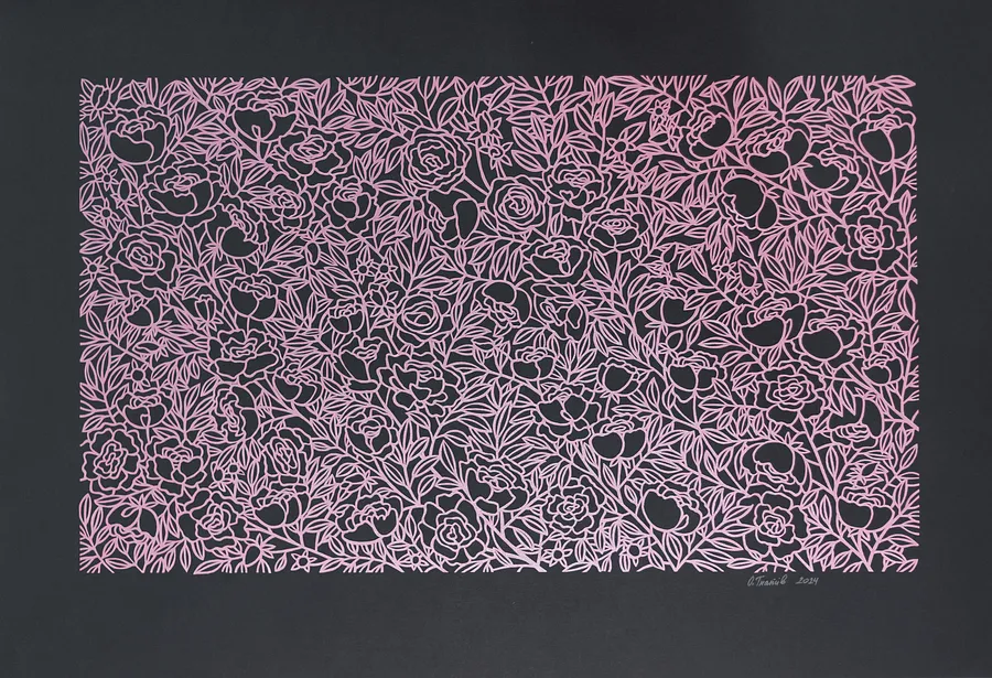 Image of Summer garden by Olha Hnativ, size: 68х98, made of Paper, papercutting, Papercut medium, from Lviv, priced at $700