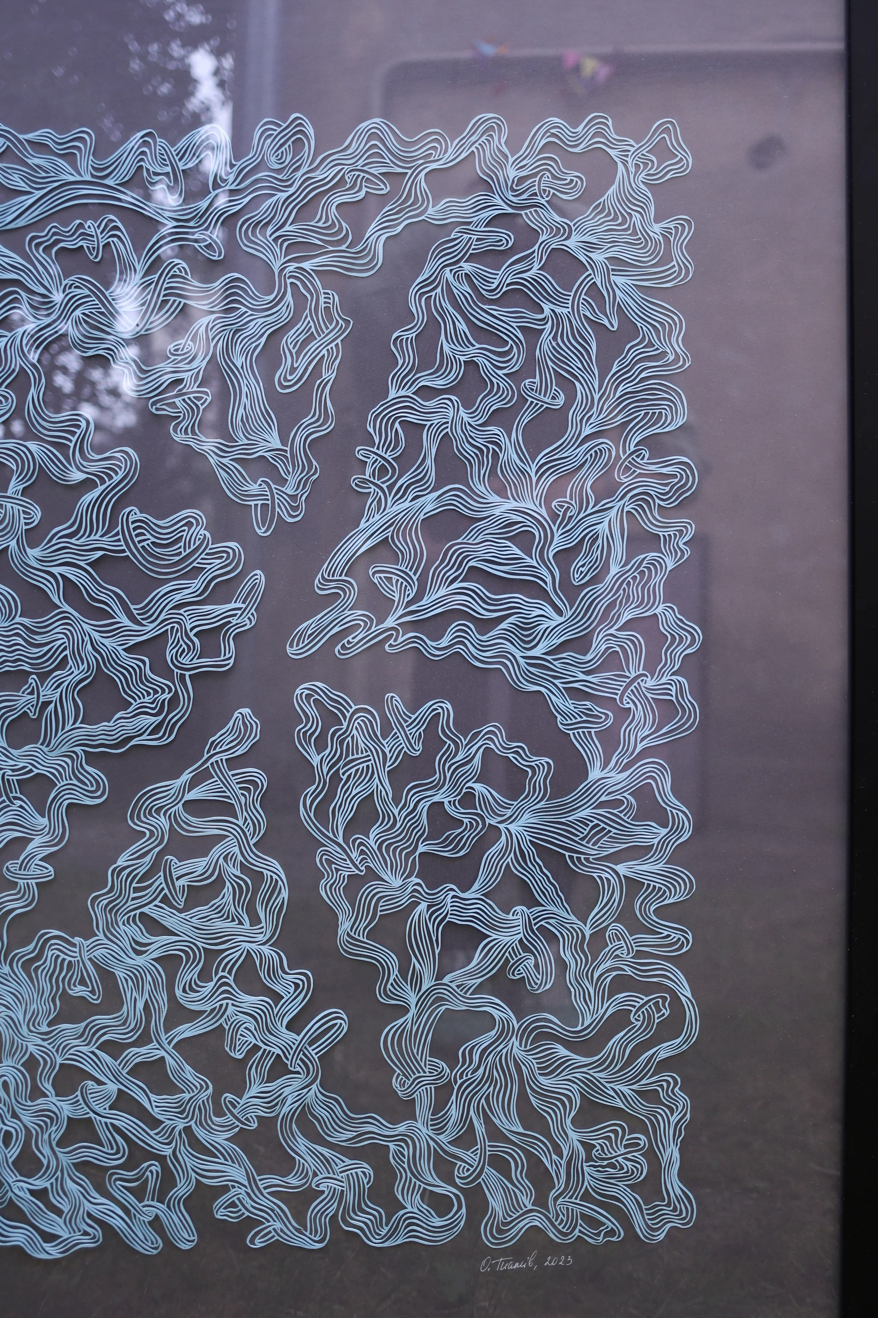 Image of Blue by Olha Hnativ, size: 80х60, made of Paper, papercutting, Papercut medium, from Lviv, priced at $700 Photo 3 of 4.