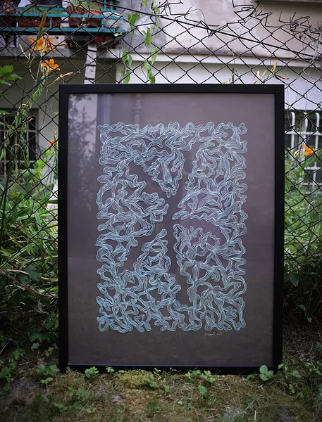 Image of Blue by Olha Hnativ, size: 80х60, made of Paper, papercutting, Papercut medium, from Lviv, priced at $700 Photo 4 of 4.