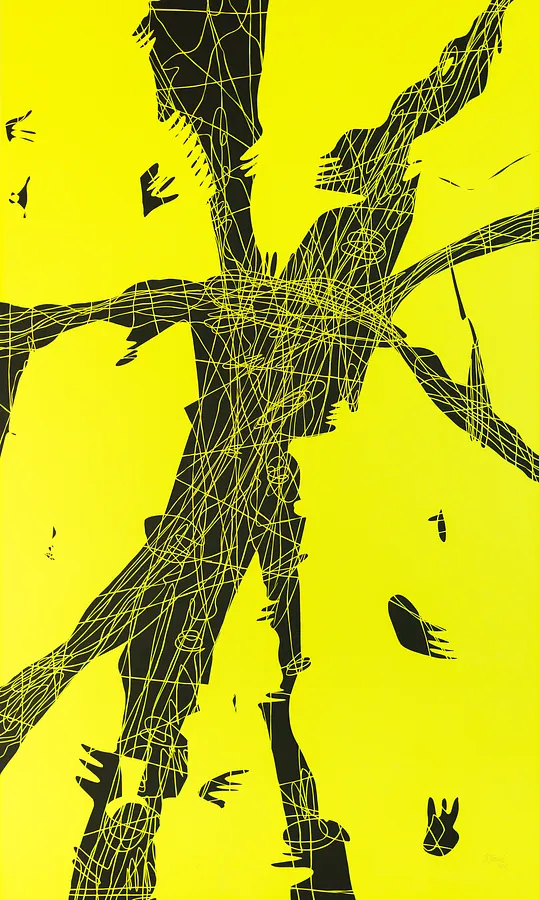 Image of Abstraction with Hands and Faces by Olha Hnativ, size: 100х60, made of Paper, papercutting, Витинанка medium, from Lviv, priced at $700