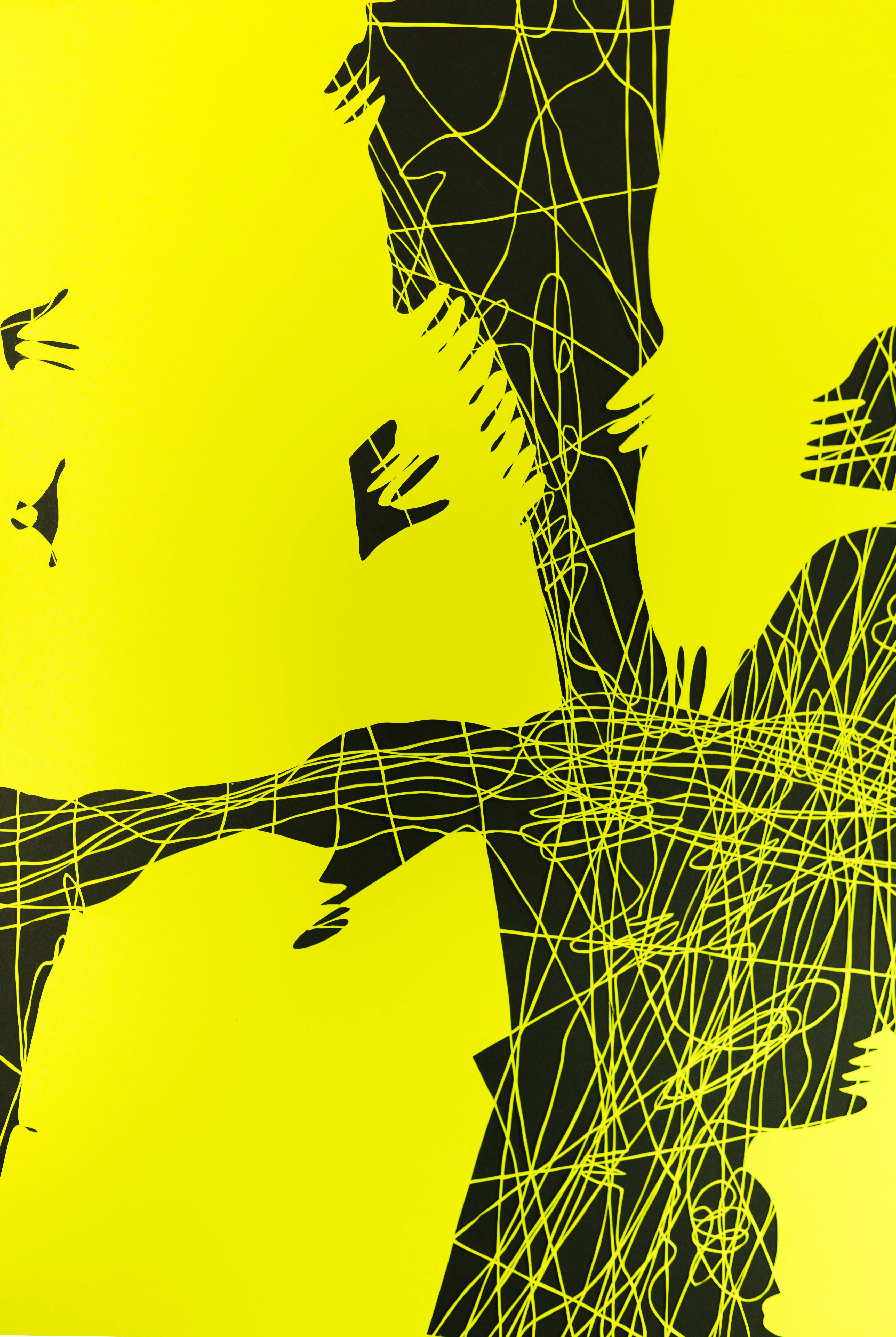 Image of Abstraction with Hands and Faces by Olha Hnativ, size: 100х60, made of Paper, papercutting, Papercut medium, from Lviv, priced at $700 Photo 2 of 3.