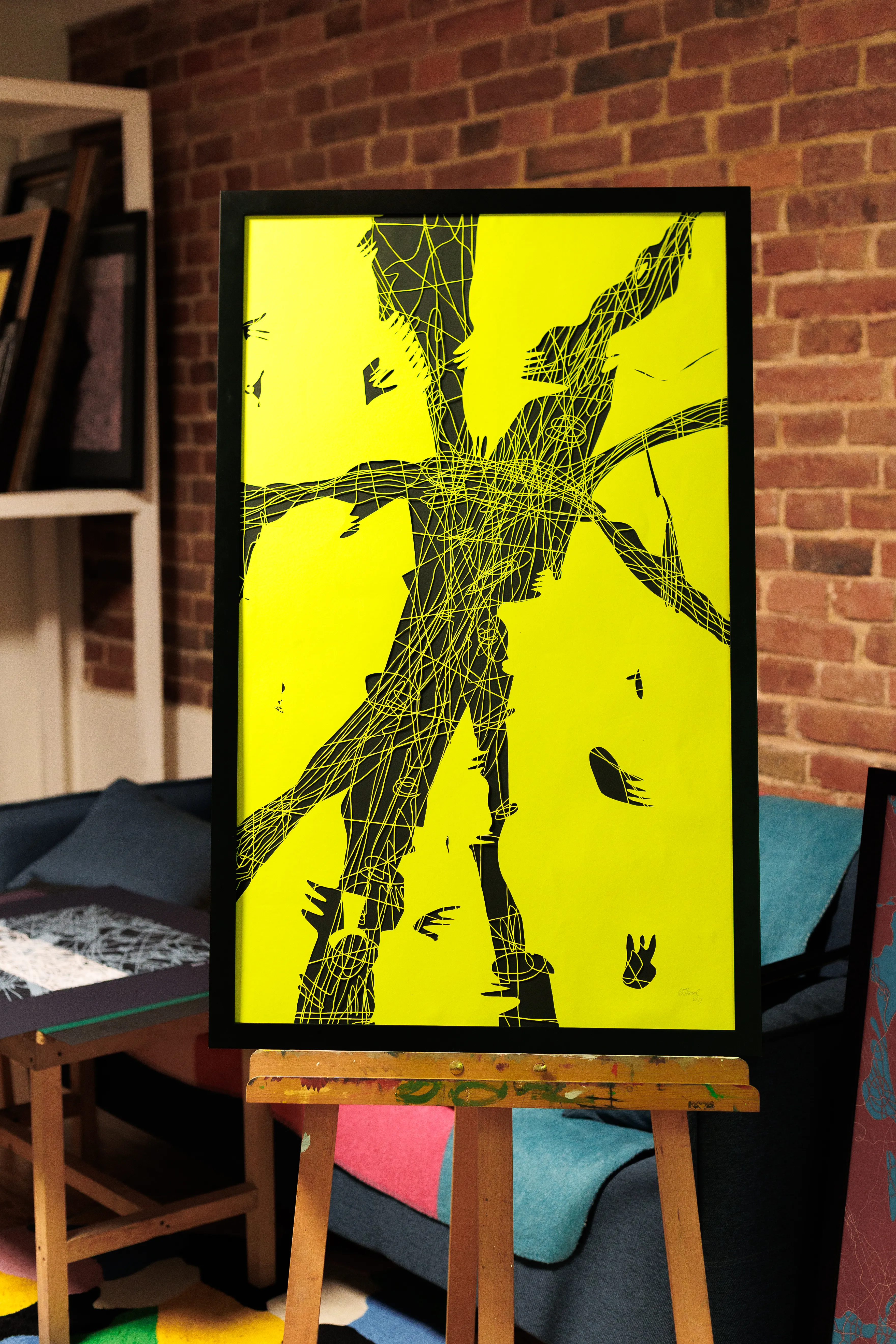 Image of Abstraction with Hands and Faces by Olha Hnativ, size: 100х60, made of Paper, papercutting, Papercut medium, from Lviv, priced at $700 Photo 3 of 3.