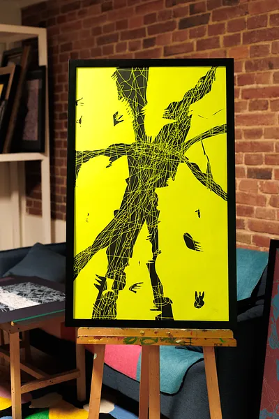 Image of Abstraction with Hands and Faces by Olha Hnativ, size: 100х60, made of Paper, papercutting, Papercut medium, from Lviv, priced at $700 Photo 3 of 3.