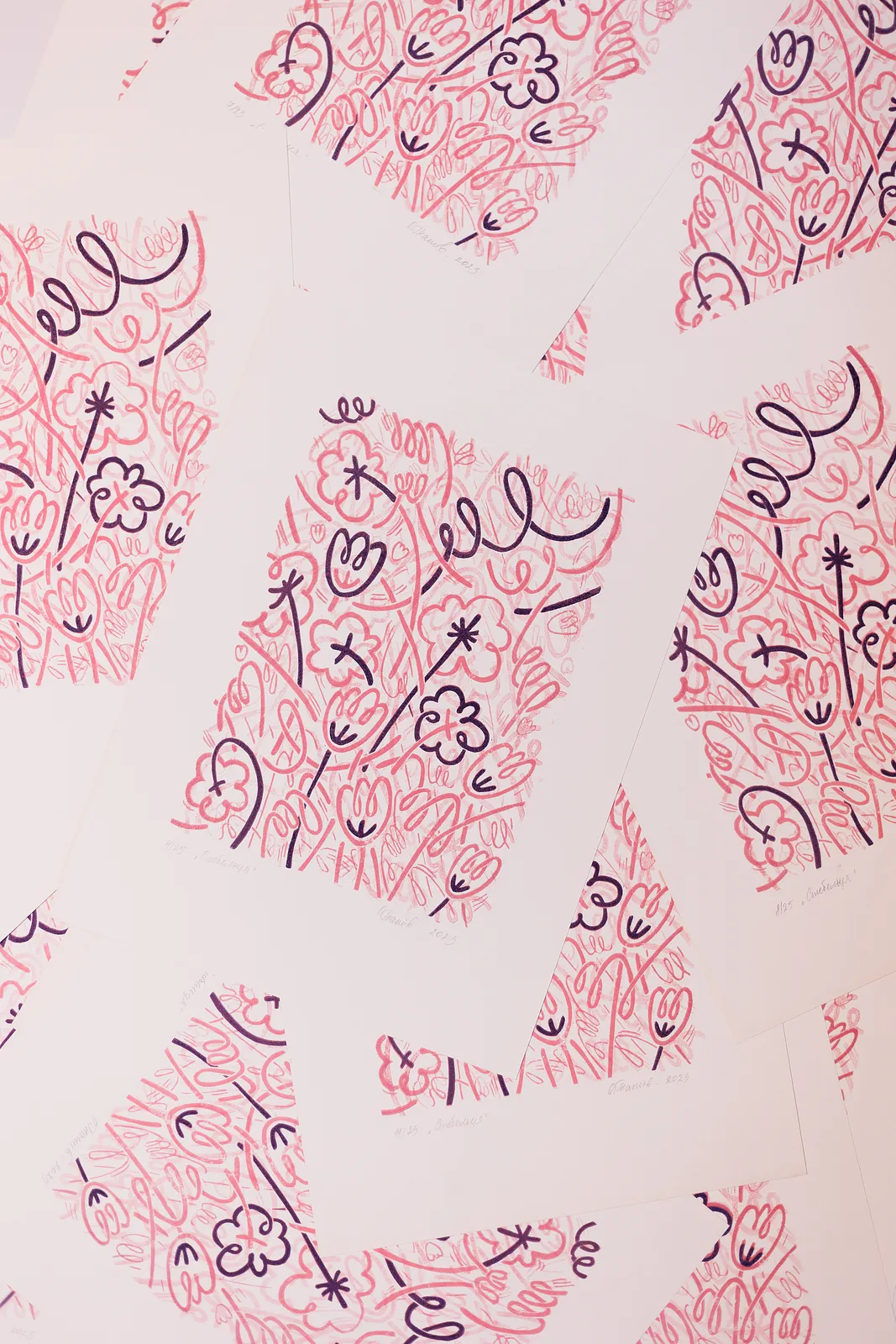 Image of Stems by Olha Hnativ, size: 37х27, Linocut medium, from Львів, priced at $50 Photo 2 of 3.