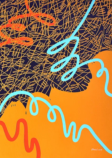 Image of Orange 1 by Olha Hnativ, size: 70х50, made of Paper, papercutting, Papercut medium, from Lviv, priced at $700 Photo 1 of 3.