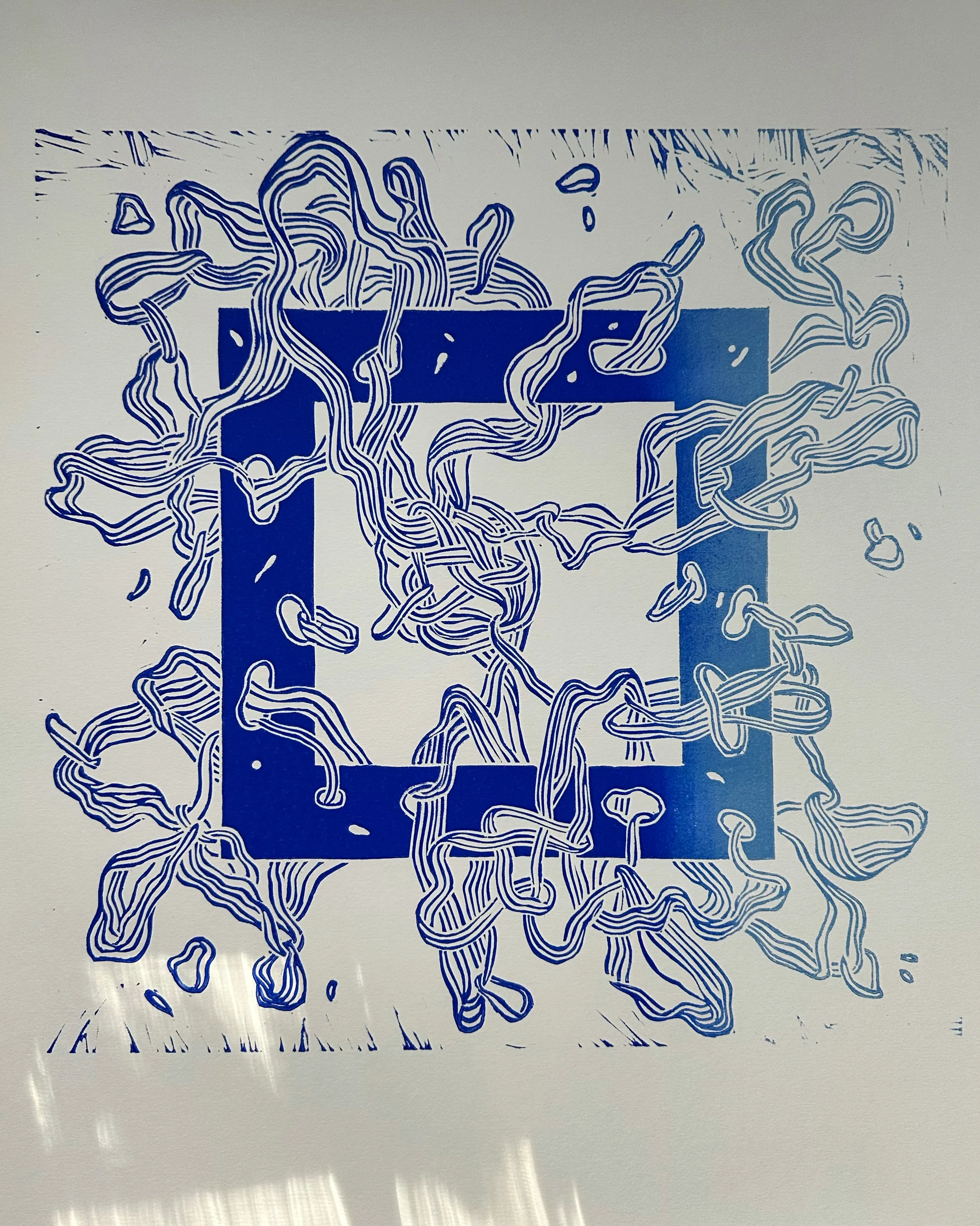 Зображення "Заплутаний #2" від Ольга Гнатів, розмір: 40х40, медіум: Лінорит, місто: Львів, ціна: $85