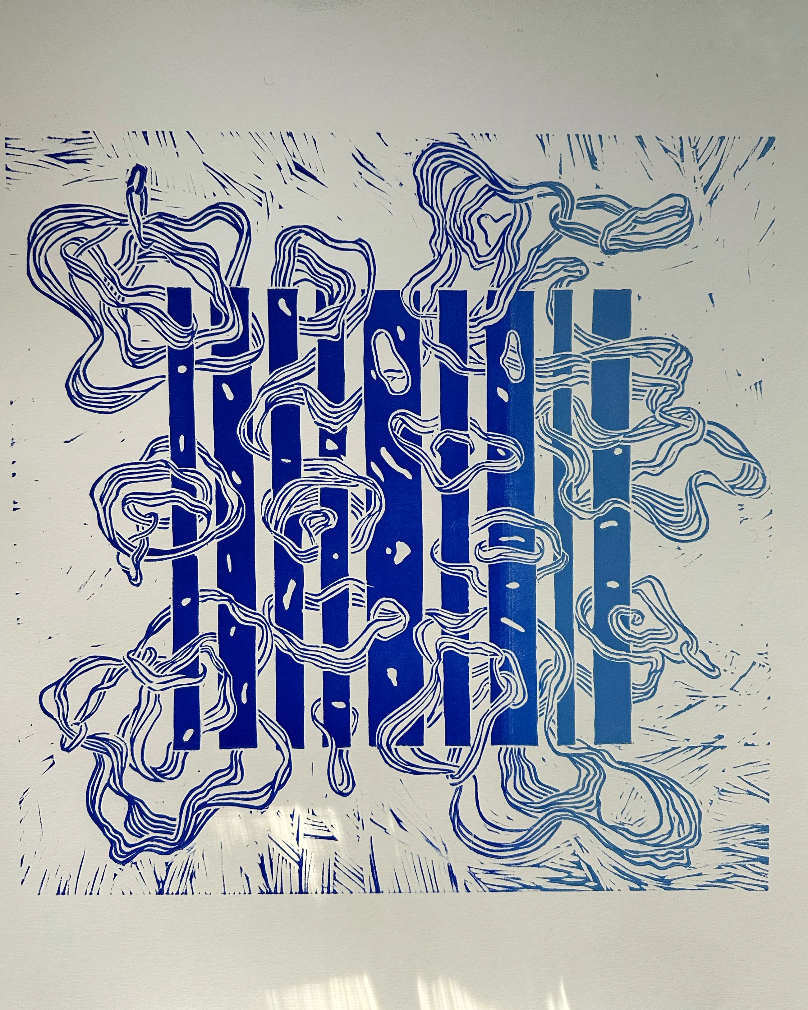 Image of Tangled #1 by Olha Hnativ, size: 40х40, Linocut medium, from Lviv, priced at $85